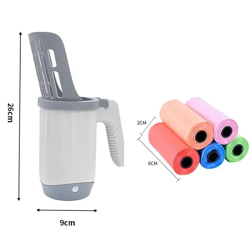 Cat Litter Scoop with Refill Bag – Long Handle Litter Shovel for Easy Cleaning