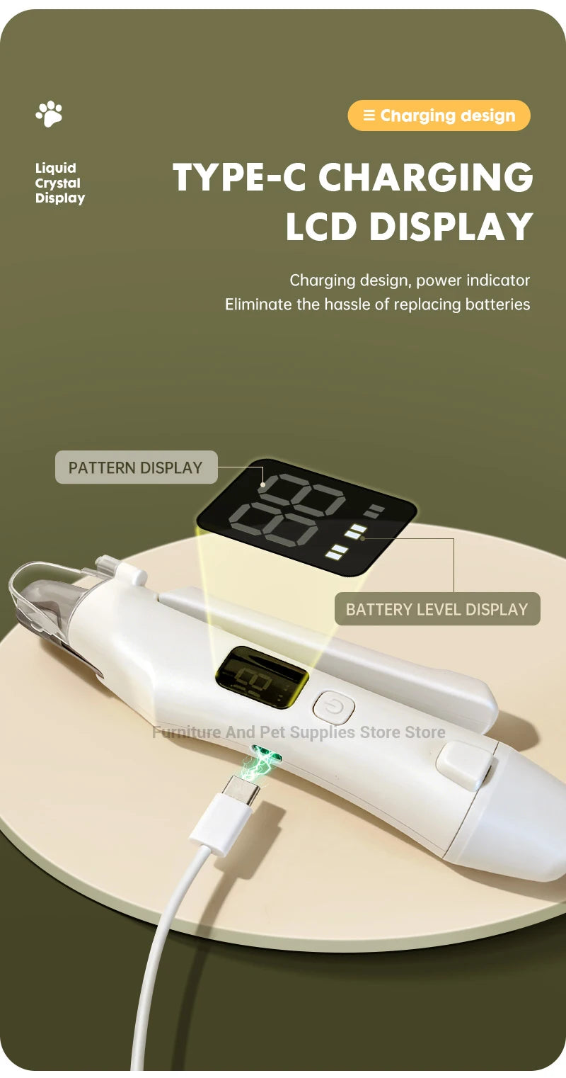 Safe 2-in-1 Dog & Cat Nail Clipper with Diamond Grinder - USB Type-C Rechargeable