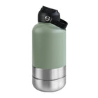 3-in-1 Stainless Steel Dog Water Bottle & Feeder (32oz/1L) - Large Capacity Travel Bowl for Hiking & Walking