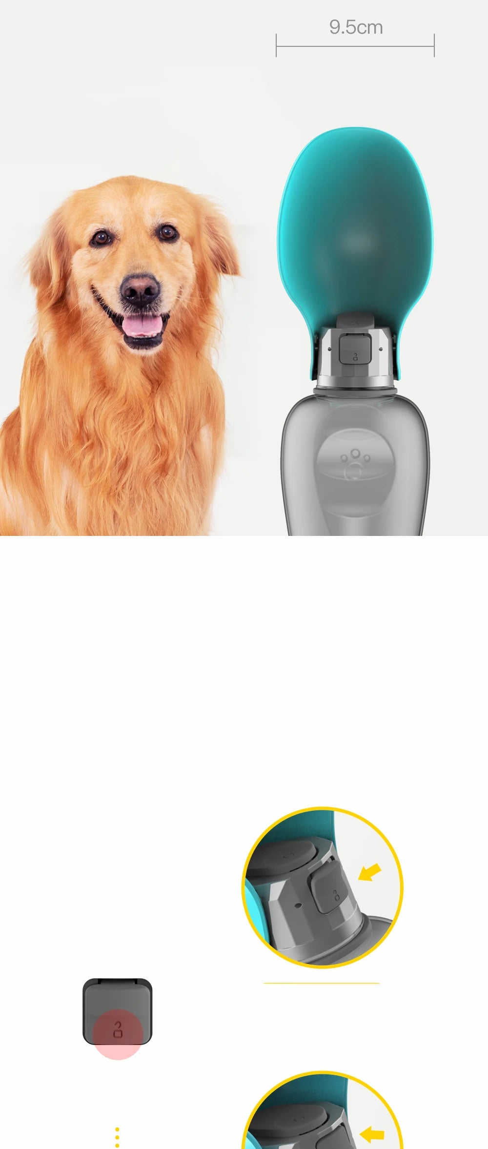 Portable Dog Water Bottle with Drinking Bowl – Leak-Resistant Travel Dispenser for Small, Medium & Large Dogs