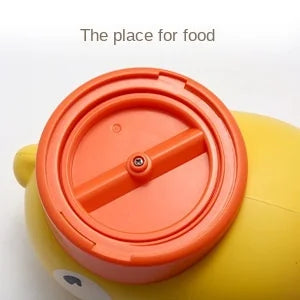 2-in-1 Interactive Dog Treat Dispenser & Slow Feeder - Cartoon Duck Paw-Pressed IQ Puzzle Toy
