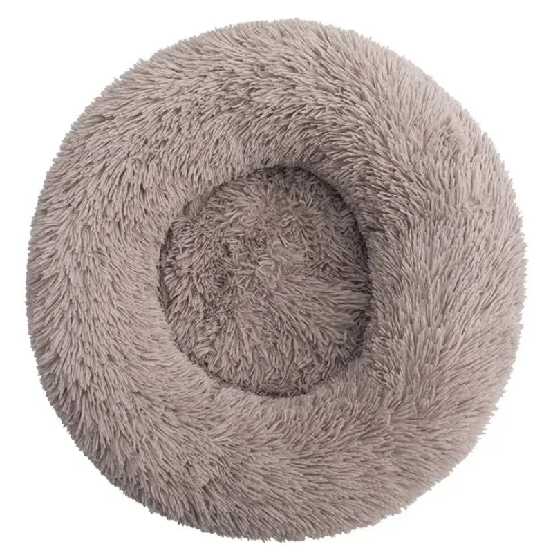 Calming Donut Dog Bed & Cat Cushion - Ultra Soft Plush Anti-Anxiety Pet Bed with Non-Slip Bottom