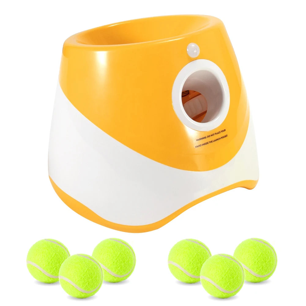 Automatic Dog Ball Launcher with 3 Distance Settings - Interactive Fetch Toy with 58mm ETPU Tennis Balls