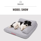 Truelove Orthopedic Memory Foam Dog Bed – 100% Linen Fabric Calming Bed with Removable Pillow & Washable Cover