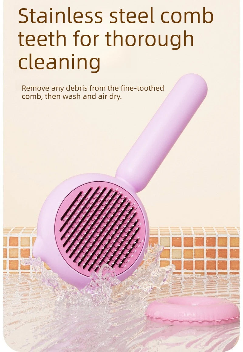 Pet Grooming Open Knot Cat Dog Self Cleaning Needle Comb Brush For Floating Hair Removal Grooming Tool Pet Accessories