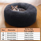Soft Plush Donut Pet Bed for Cats & Small Dogs – Warm Faux Fur Calming Round Washable Bed