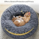 Calming Donut Dog Bed & Cat Cushion - Ultra Soft Plush Anti-Anxiety Pet Bed with Non-Slip Bottom