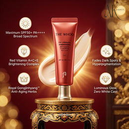 THE WHOO UV Ultimate Red Vitamin Sunscreen SPF50+ PA++++ | Royal Anti-Aging Glow