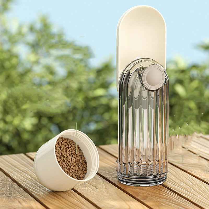 2-in-1 Portable Dog Water Bottle & Food Cup | Segmented Leak-Proof Travel Feeder Bowl for Walking and Outdoor Travel
