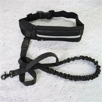 Hands-Free Dog Leash with Shock-Absorbing Bungee | Running & Training Waist Belt with Phone Pocket & Water Bottle Holder for Large Dogs up to 180lbs