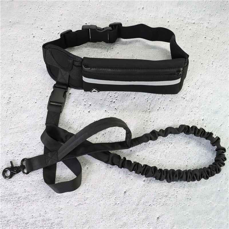 Hands-Free Dog Leash with Shock-Absorbing Bungee | Running & Training Waist Belt with Phone Pocket & Water Bottle Holder for Large Dogs up to 180lbs