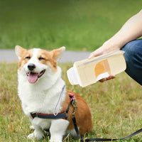 Portable Dog Water Bottle 2-in-1 - Travel Pet Feeder Cup for Outdoor Walking & Hiking