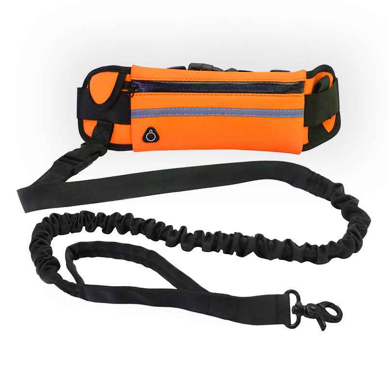 Hands-Free Dog Leash with Shock-Absorbing Bungee | Running & Training Waist Belt with Phone Pocket & Water Bottle Holder for Large Dogs up to 180lbs