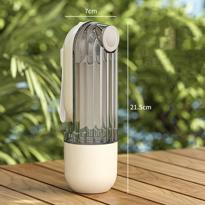 2-in-1 Portable Dog Water Bottle & Food Cup | Segmented Leak-Proof Travel Feeder Bowl for Walking and Outdoor Travel