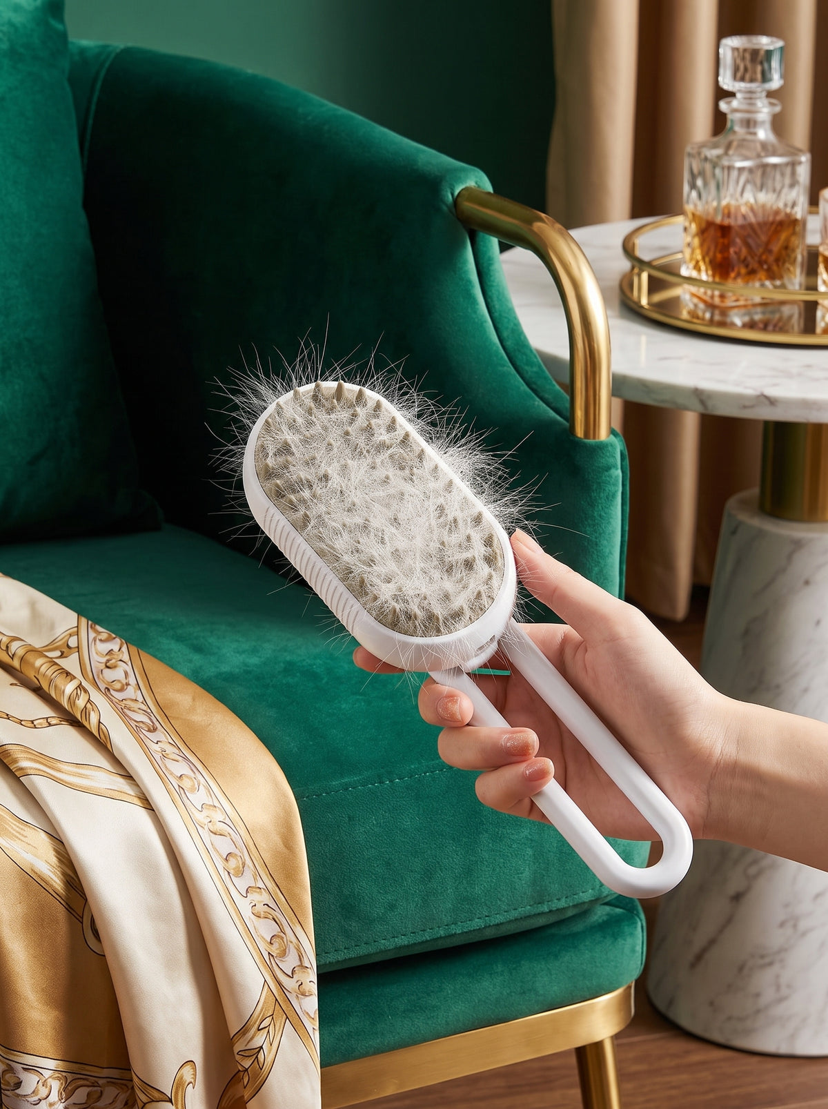 3-in-1 Electric Steamy Pet Brush – Rechargeable Cat & Dog Grooming Brush with Water Spray & Massage Teeth