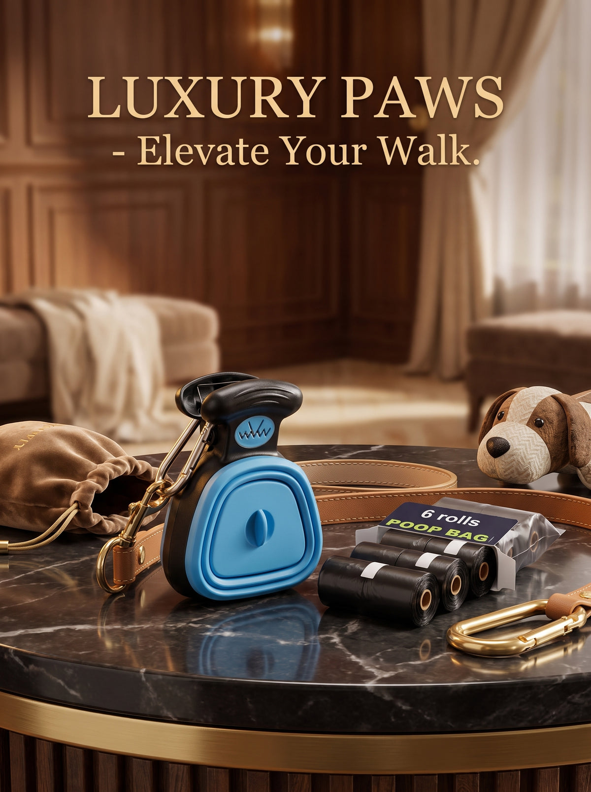 Foldable Dog Pooper Scooper with Waste Bag Dispenser – Portable Handheld Poop Scoop for Walking & Travel