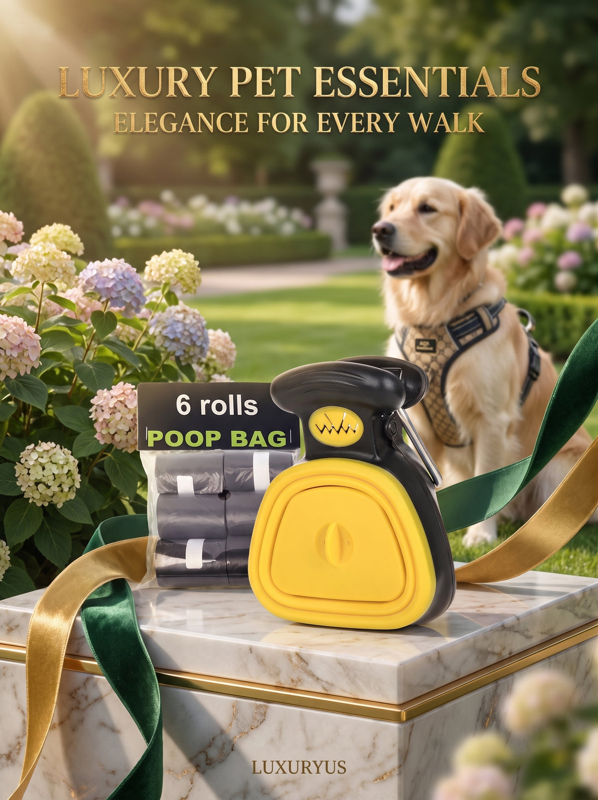Foldable Dog Pooper Scooper with Waste Bag Dispenser – Portable Handheld Poop Scoop for Walking & Travel